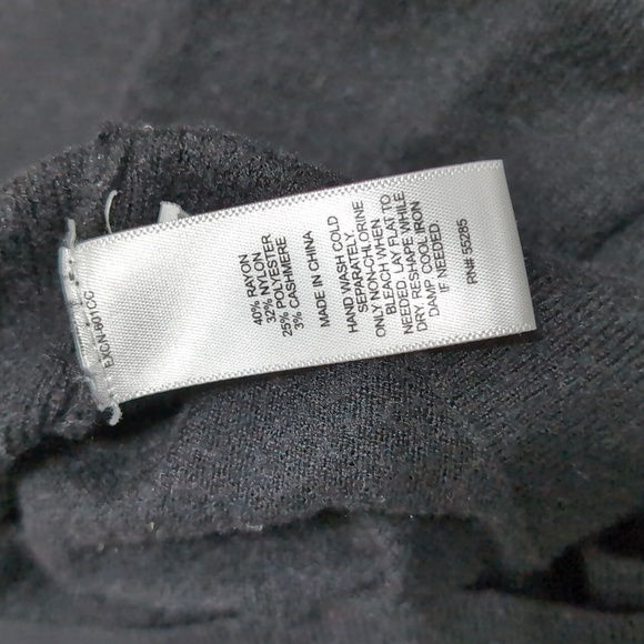 Express Boat Neck Cashmere Blend Black Sweater Dolman Sleeves XS Oversized - Picture 8 of 10